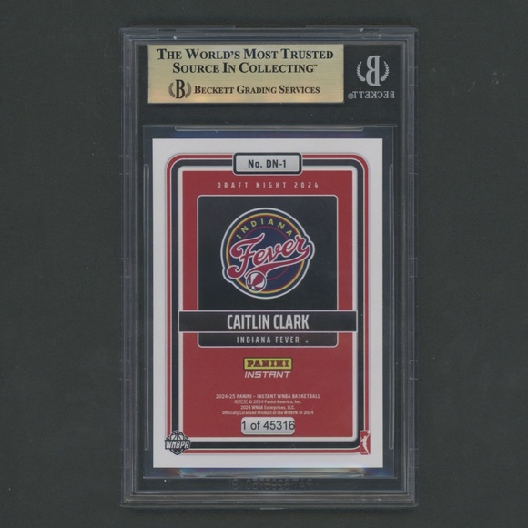 2024 PANINI INSTANT WNBA #DN1 CAITLIN CLARK ROOKIE RC BGS 10 PRISTINE - Picture 2 of 2